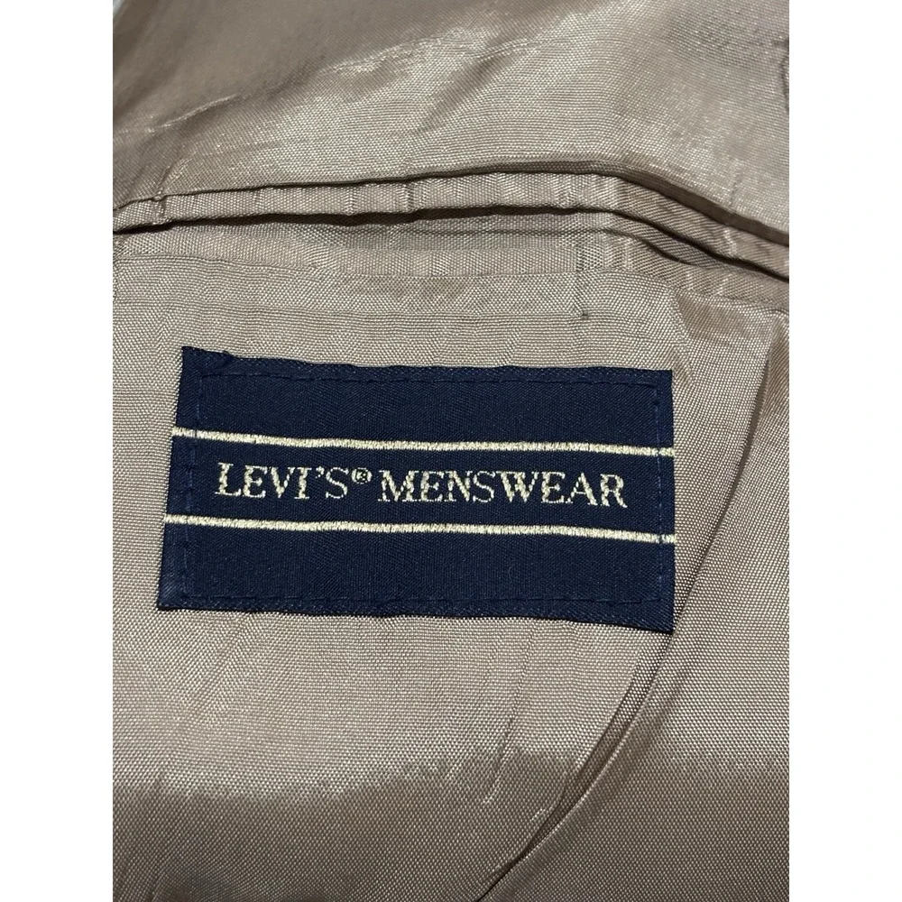 Vtg Levi's Menswear Tweed Blazer 100% Wool Brown Men 40R Herringbone Made in USA